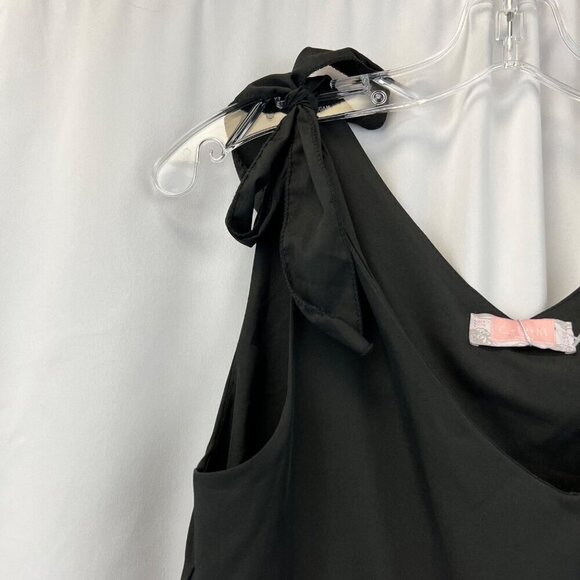 C+D+M Collection A-Line Tiered Tie Straps Dress Black Size Small Knee Length New - Picture 4 of 10